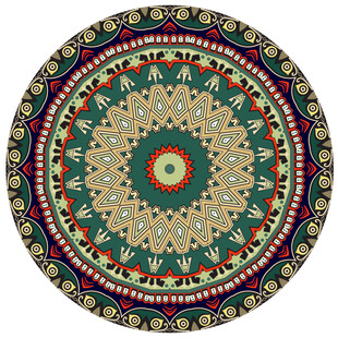 圆形民族花纹地毯