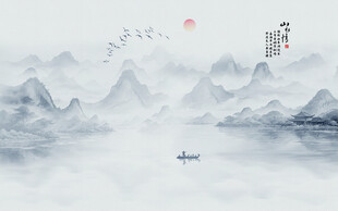 巨幅水墨山水画