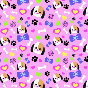可爱小狗爱心图案背景