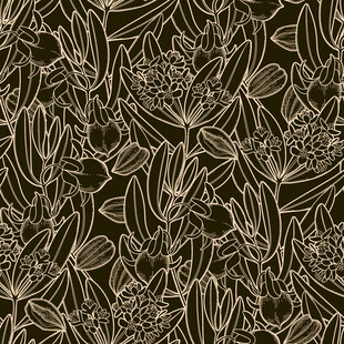 复古花卉线条图案纹理