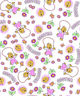 可爱花卉小动物图案背景