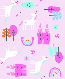 梦幻独角兽卡通图案背景