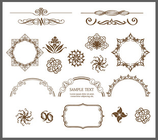 复古装饰边框图案集合