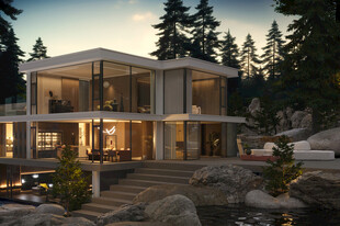 现代山林中的温馨别墅