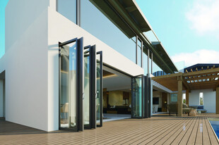 现代风格别墅户外玻璃门