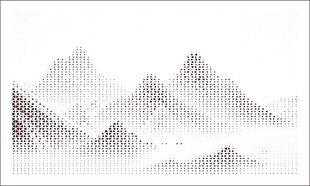 大小三角形渐变山镂空