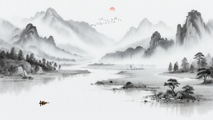 水墨风景背景