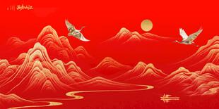 中国风山水主背景