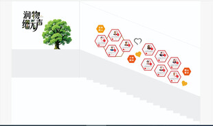 润物细无声 楼梯文化墙