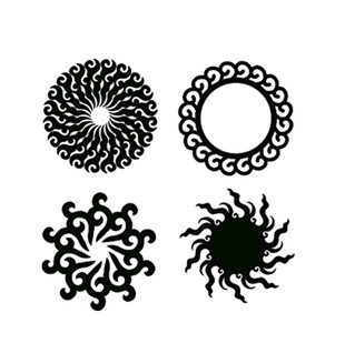 复古黑色花纹圆形图案