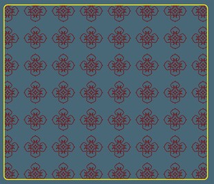 蓝色底红色花纹图案背景