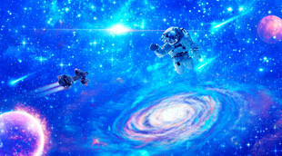 蓝色星空软膜背景