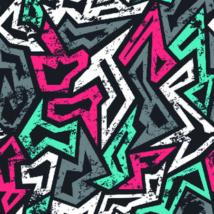 抽象几何涂鸦图案