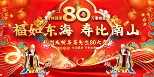 八十寿宴喜庆展板