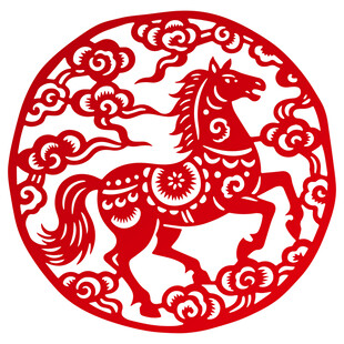 剪纸骏马图