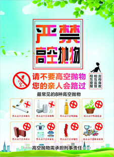 禁止高空抛物宣传海报