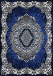 蓝色对称花纹图案