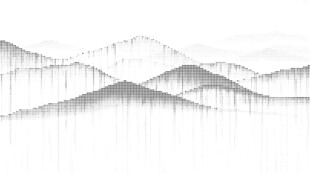 水墨风格山峦线条画