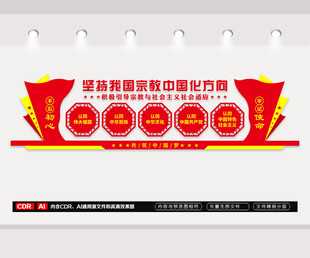 坚持宗教中国化方向党建墙