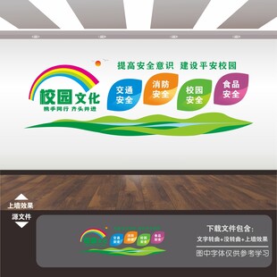 学校园安全标语文化墙