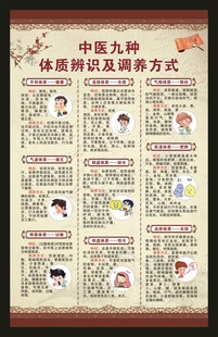 中医九种体质辨识海报