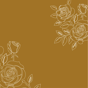 金色花卉边框背景图