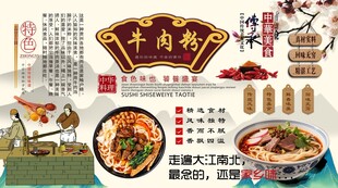 贵州牛肉粉背景墙