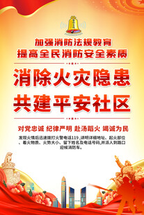 消除火灾隐患共建平安社区海报