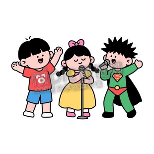 卡通儿童表演小朋友唱歌