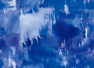 蓝色抽象水彩艺术画面