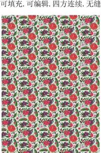 复古花卉几何图案纹理