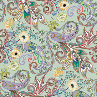 复古花卉几何图案纹理