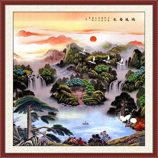 聚宝盆风水画山水国画