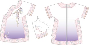 中式刺绣短袖上衣设计图