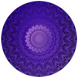 紫色曼陀罗花纹圆形图案