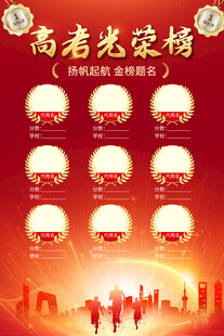 高考光荣榜海报背景