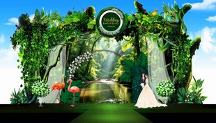 梦幻绿色婚礼背景