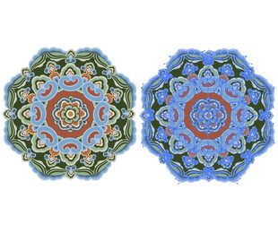 双色彩绘曼陀罗图案