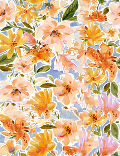 花卉图案背景 清新自然风