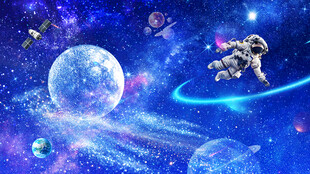 蓝色星空壁画