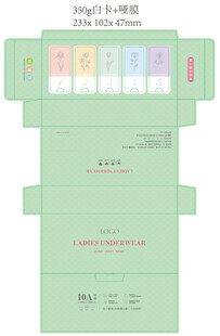 女士内裤清新绿色礼品包装盒设计