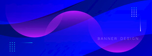 蓝紫渐变波浪矢量背景