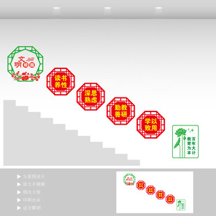 文明校园楼梯墙