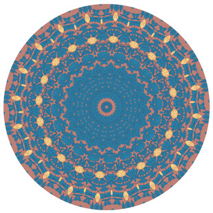 蓝色圆形精美花纹图案