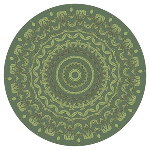 圆形复古花纹装饰图案