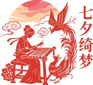 七夕佳人抚琴图