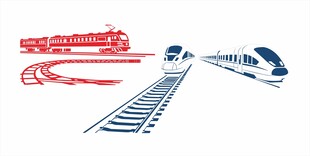 高速列车与轨道火车设计图案
