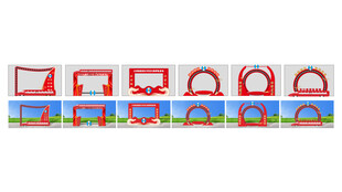 铁路拍照框彩色几何形状教具展示