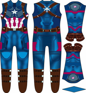 美国队长战服设计图案  纯分层