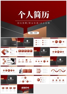 红色个人简历岗位竞聘PPT